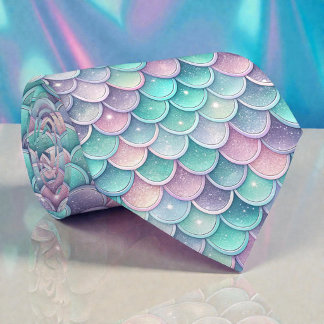 Mermaid Glam Pastel Colors Necktie Tie