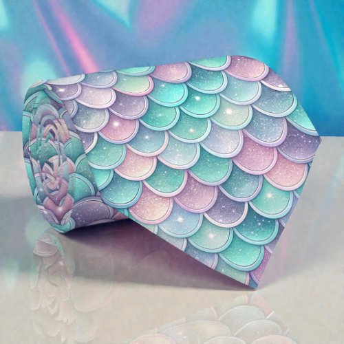 Mermaid Glam Pastel Colors Necktie Tie