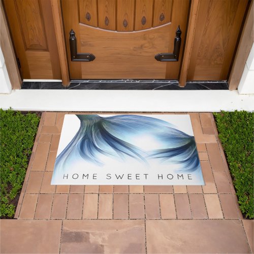 Mermaid Glam Tail  Dusty Ice Blue Home Sweet Home Doormat
