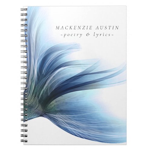 Mermaid Glam Tail  Dusty Ice Blue Luster Custom Notebook