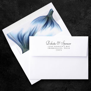 Mermaid Glam Tail Dusty Ice Blue Luster Sheen Envelope Liner
