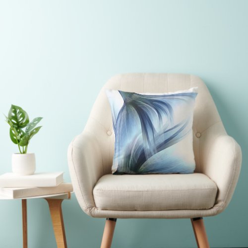 Mermaid Glam Tail  Dusty Ice Blue Luster Sheen Throw Pillow