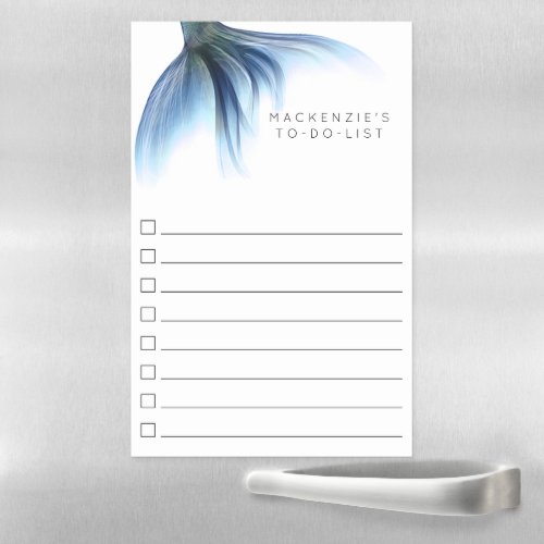 Mermaid Glam Tail  Dusty Ice Blue Sheen Checklist Magnetic Dry Erase Sheet