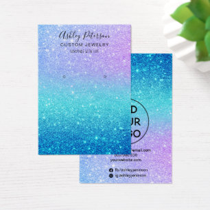 Mermaid glitter blue chic jewelry earring display