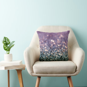 Mermaid Glitter Bokeh Glam 1 Throw Pillow