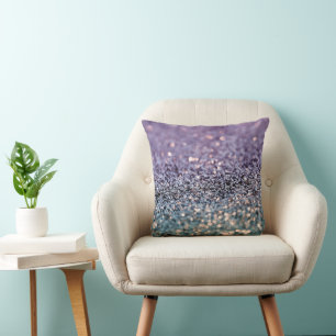 Mermaid Glitter Bokeh Glam 2 Throw Pillow