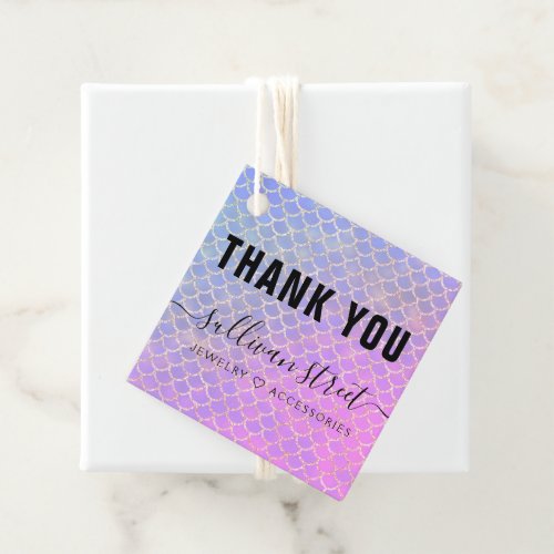 Mermaid Glitter Business Thank You Tag