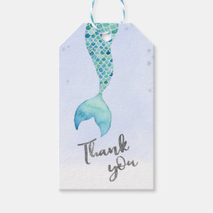 Mermaid Glitter Favor Thank you Tag