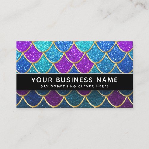 Mermaid Glitter Modern Salon Elegant Professional  Appointment Card