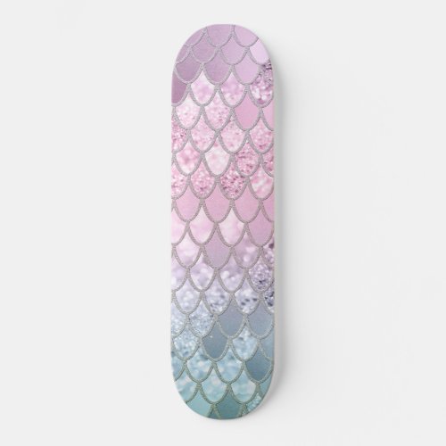 Mermaid Glitter Scales 2 Skateboard