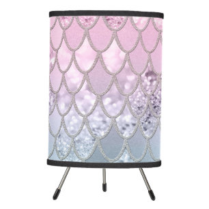 Mermaid Glitter Scales #2 Tripod Lamp