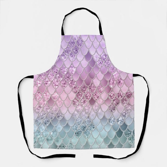 Mermaid Glitter Scales #2a (Faux Glitter) #shiny  Apron (Front)