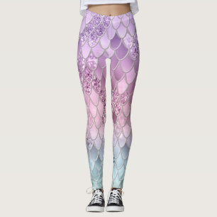 Mermaid Glitter Scales #2a (Faux Glitter) #shiny Leggings