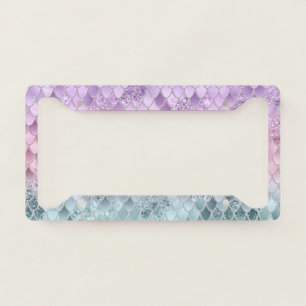 Mermaid Glitter Scales #2a (Faux Glitter) #shiny License Plate Frame