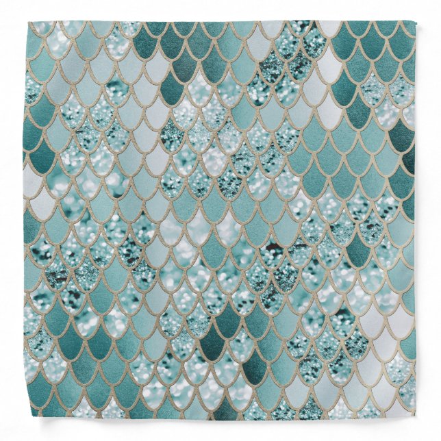 Mermaid Glitter Scales #3 #shiny Bandana (Front)