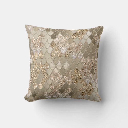 Mermaid Glitter Scales 5 shiny decor Throw Pillow