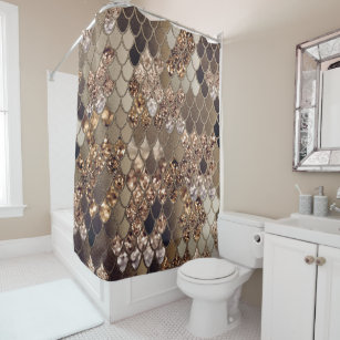 brown and gold bathroom decor