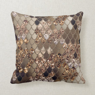 Mermaid Glitter Scales #6 Throw Pillow