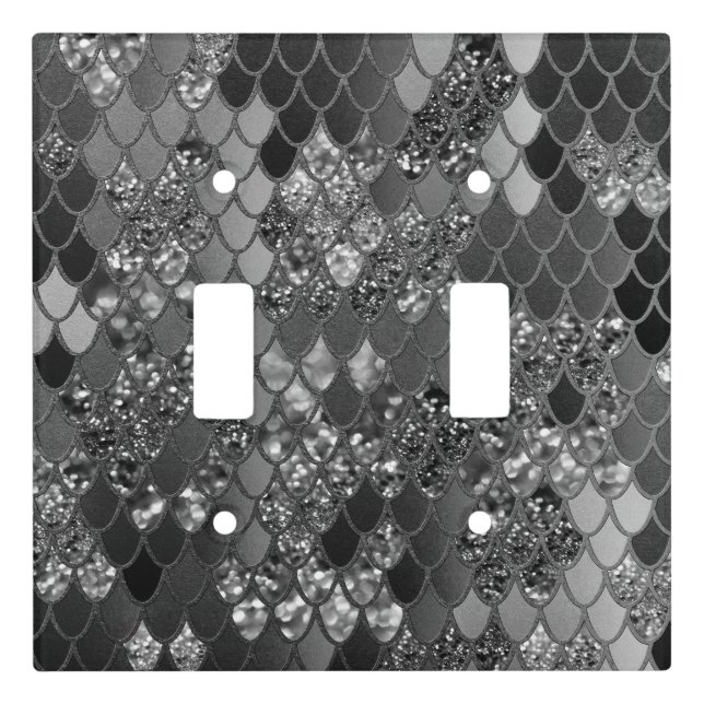 Mermaid Glitter Scales #7 (Faux Glitter) #shiny Light Switch Cover (Front)