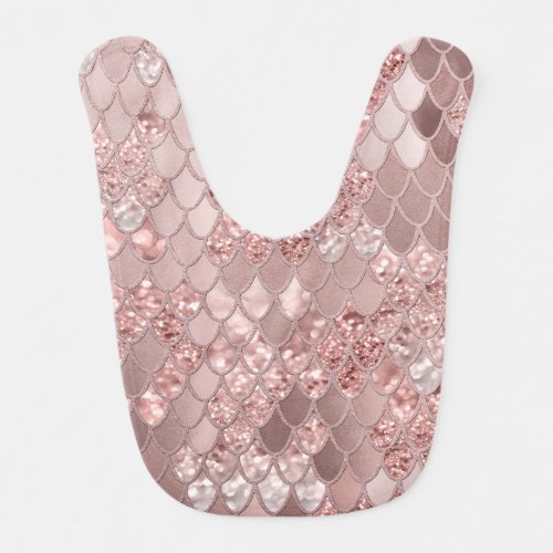 Mermaid Glitter Scales 8 Faux Glitter Baby Bib