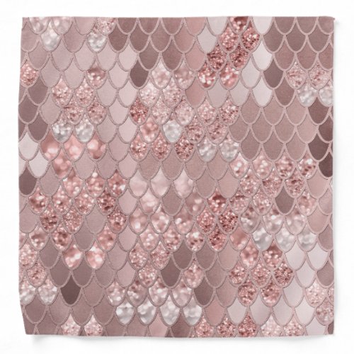 Mermaid Glitter Scales 8 Faux Glitter Bandana