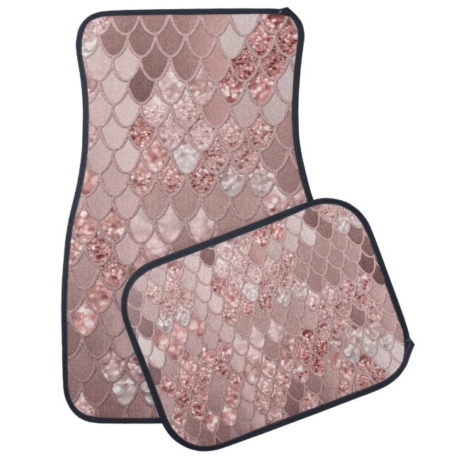 Mermaid Glitter Scales #8 (Faux Glitter) Car Floor Mat (Set)