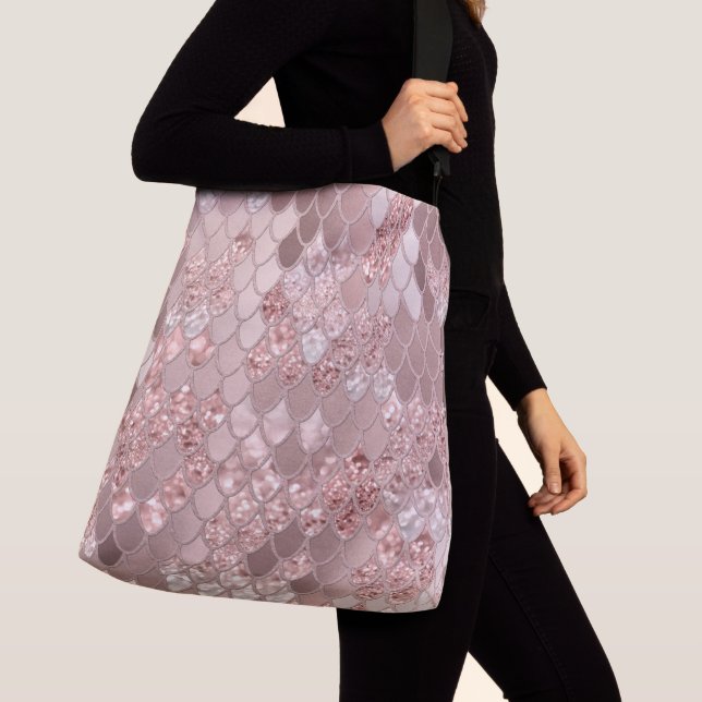 Mermaid Glitter Scales #8 (Faux Glitter) Crossbody Bag (Close Up)