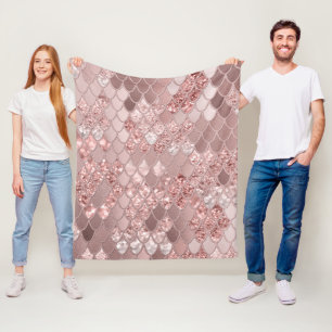 Mermaid Glitter Scales #8 (Faux Glitter) Fleece Blanket