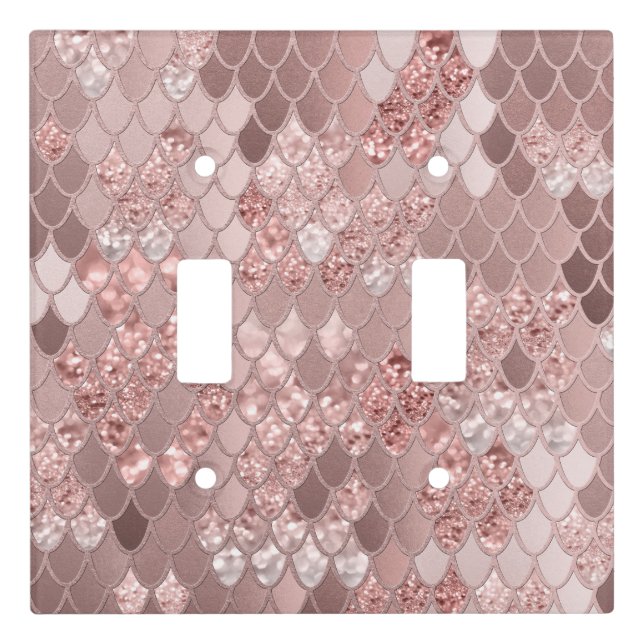 Mermaid Glitter Scales #8 (Faux Glitter) Light Switch Cover (Front)