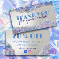 Mermaid glitter sequin discount card