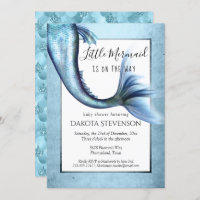 Mermaid Glitz Baby Shower | Princess Blue Luster Invitation