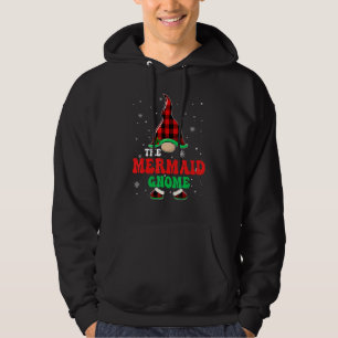 Mermaid Gnome Buffalo Plaid Matching Family Christ Hoodie
