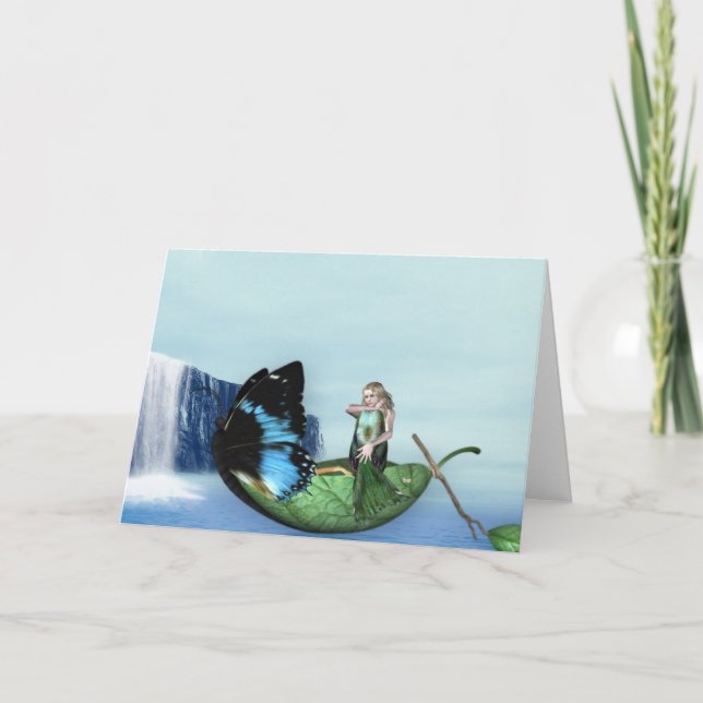 Mermaid Gondola Greeting Cards (Front)