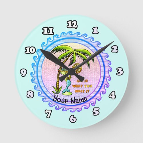 Mermaid Good Life custom name clock