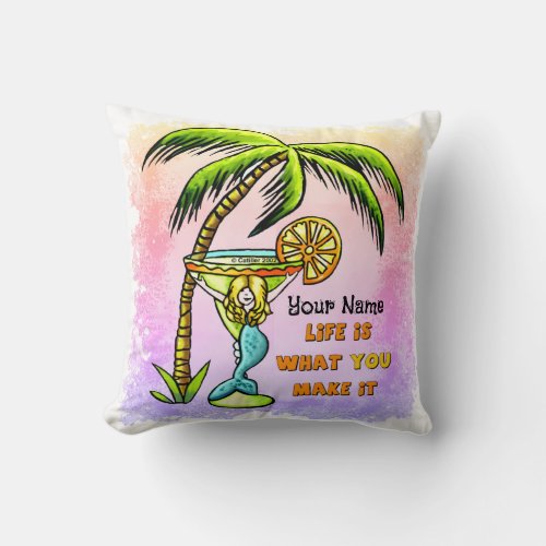 Mermaid Good Life Throw Pillow