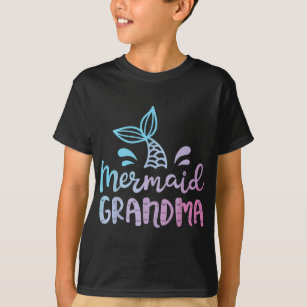 Mermaid Grandma Funny Grandmother Family Matching  T-Shirt