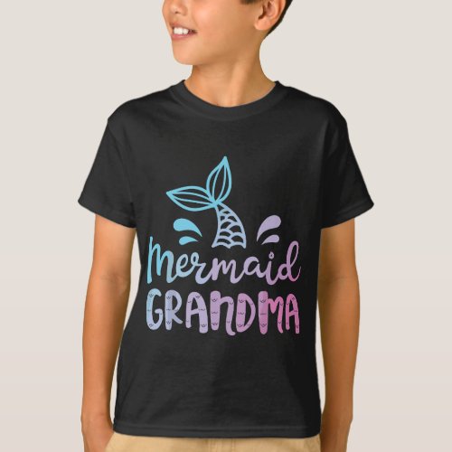 Mermaid Grandma Funny Grandmother Family Matching  T_Shirt