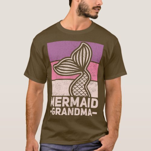 Mermaid Grandma Mermaid Birthday Party Grandmother T_Shirt