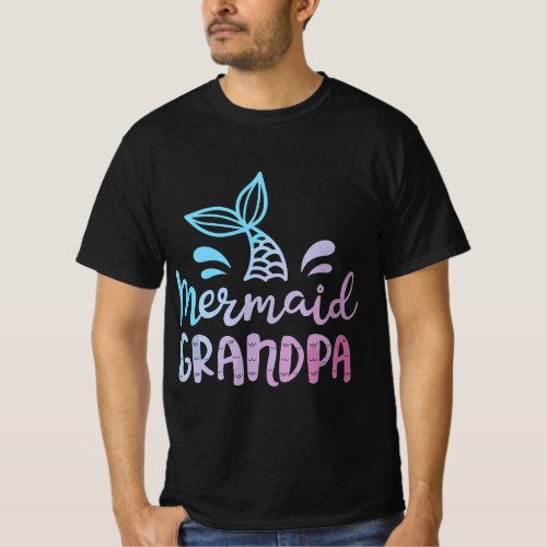 Mermaid Grandpa Funny Grandfather Family Matching  T_Shirt