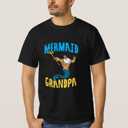 Mermaid Grandpa Neptune Family Security Matching P T_Shirt