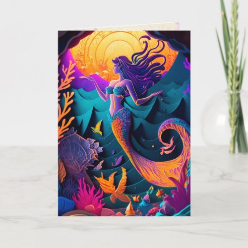 Mermaid Graphic Arts Card