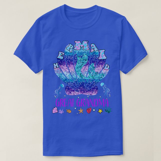 Mermaid Great Grandma Her Women Mermaid Matching P T-Shirt (Design Front)