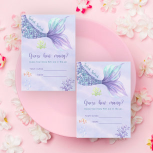 Mermaid Guess how many fish are in the jar Enclosure Card