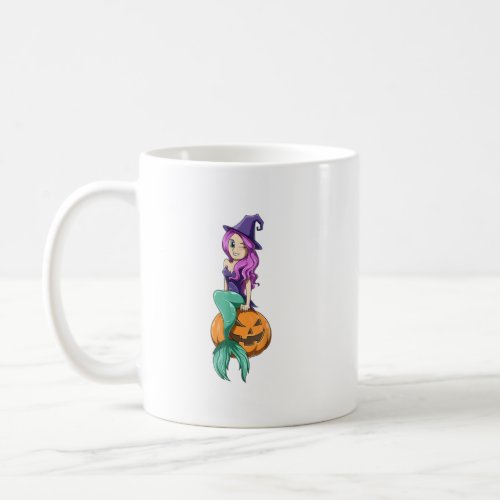 Mermaid Halloween Mermaid Pumpkin Gift Mermaid Hal Coffee Mug