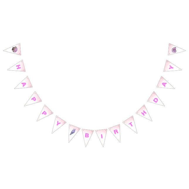 Mermaid Happy Birthday Bunting Flags (All)