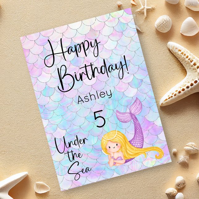 Mermaid Happy Birthday Card (Creator Uploaded)