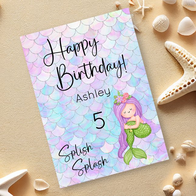 Mermaid Happy Birthday Card (Creator Uploaded)