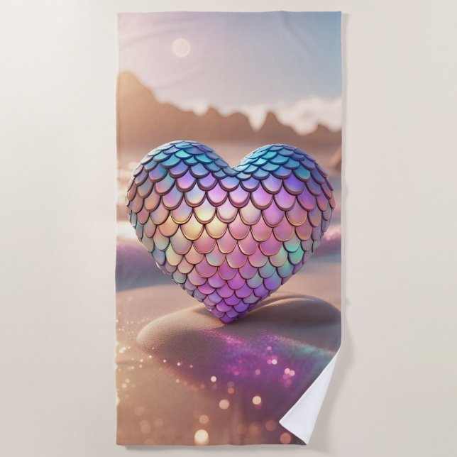 Mermaid Heart Beach Towel (Front)
