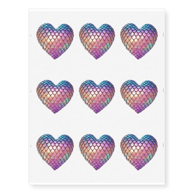 Mermaid Heart Temporary Tattoos (Front)