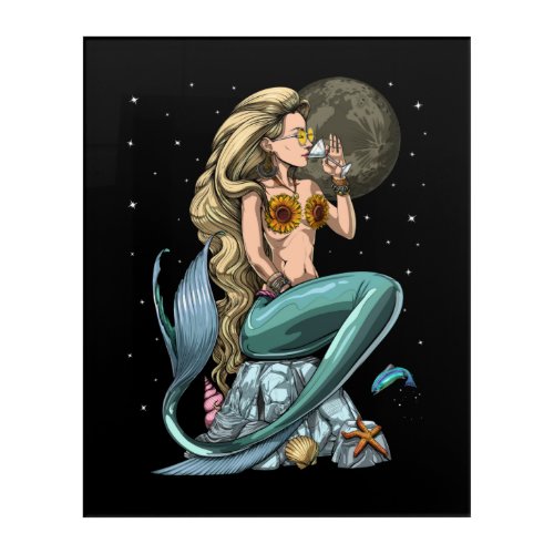 Mermaid Hippie Acrylic Print